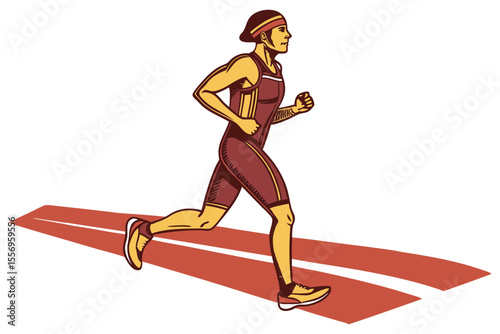 Endurance Athlete Sprinting in Final Race Stretch