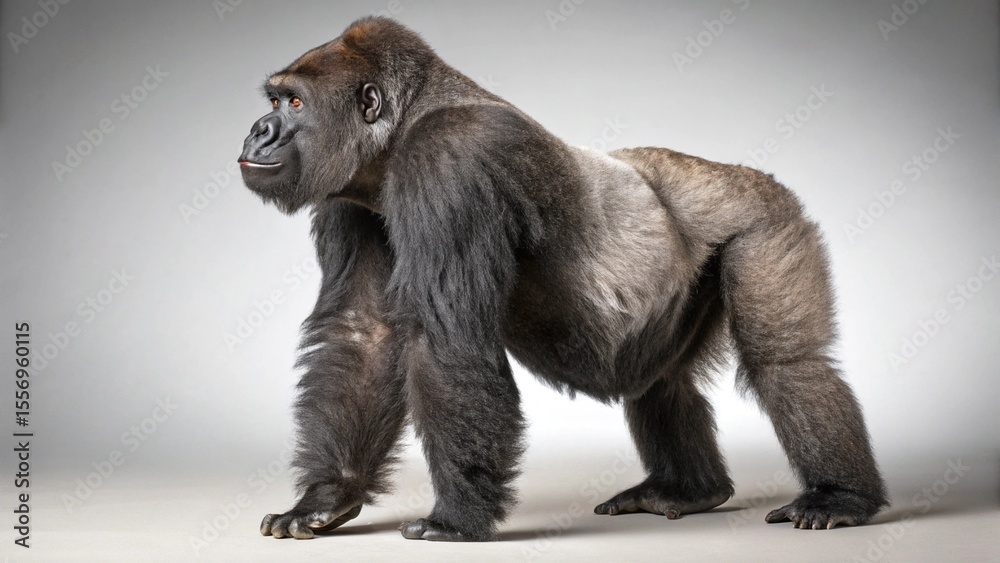 Fototapeta premium Gorilla on studio background