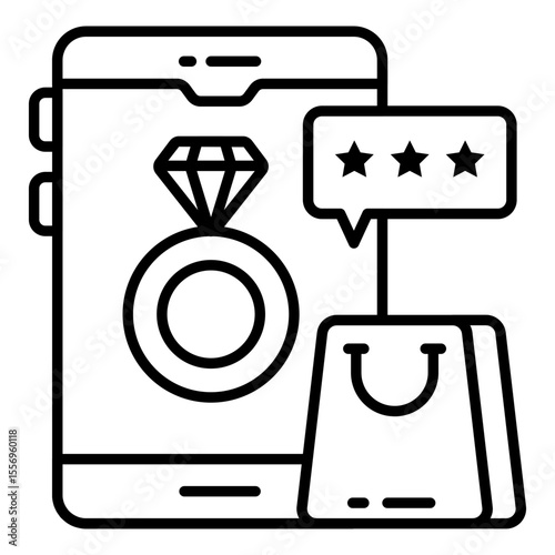 line design icon of buy ring online