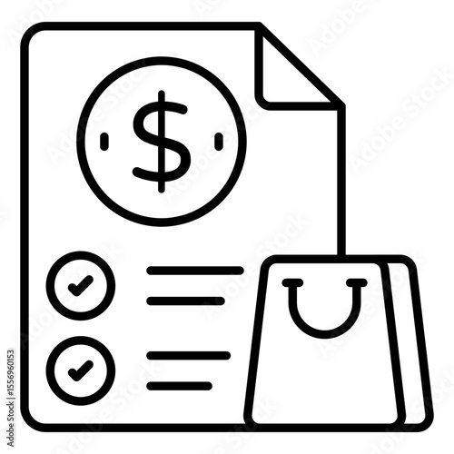 An icon design of shopping bill