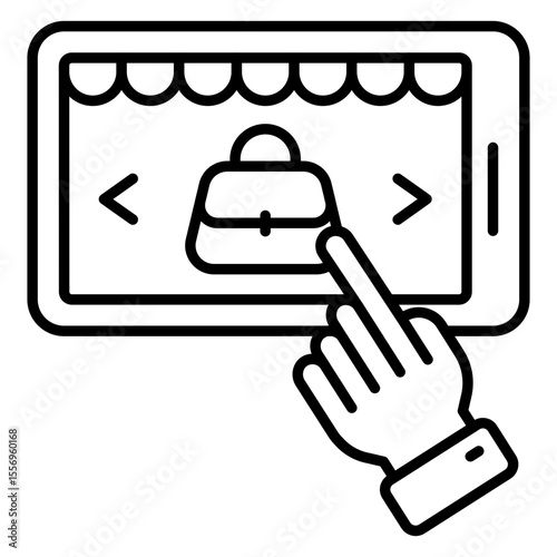 line design icon of buy purse online