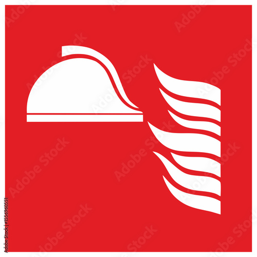 Fire Point Sign with Fire Firemans Helmet