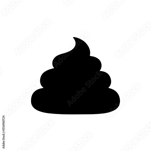 baby poo silhouette vector flat illustration on white background.