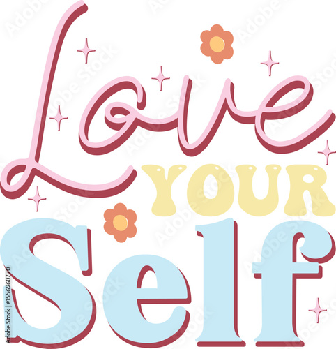 love your self, Retro-Valentines-Day svg design
