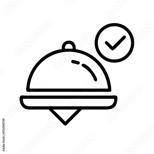 Order confirmed icon tray with checkmark