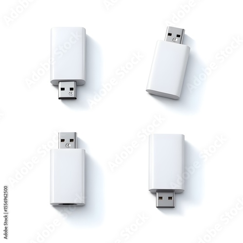 Set of USB flash drive icons Electronic Datum Data Portable Computer Memory Hardware Sleek Device
