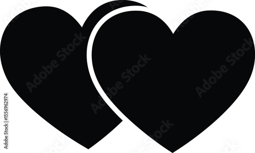 black hearts, contrast, minimal, clean design, abstract vector graphic
