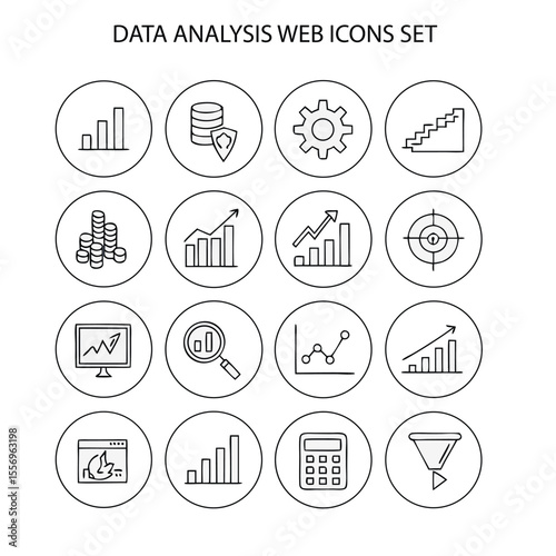Data analysis web icons set