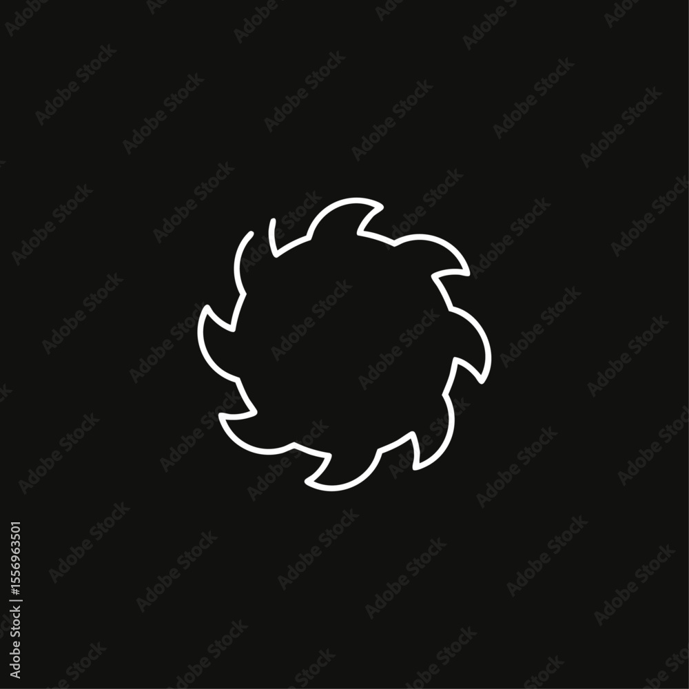 Obraz premium Sharp wheel icon logo flat vector design