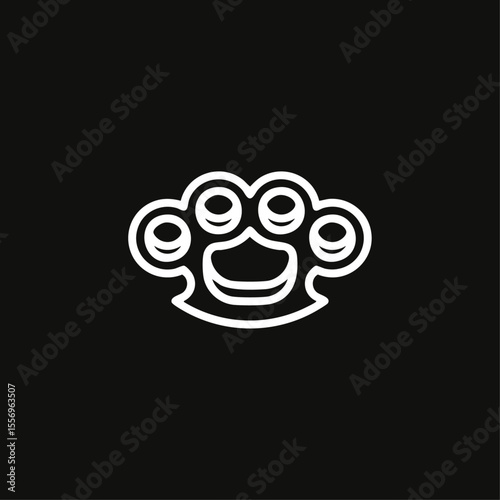 Brass Knuckles icon logo flat vector design