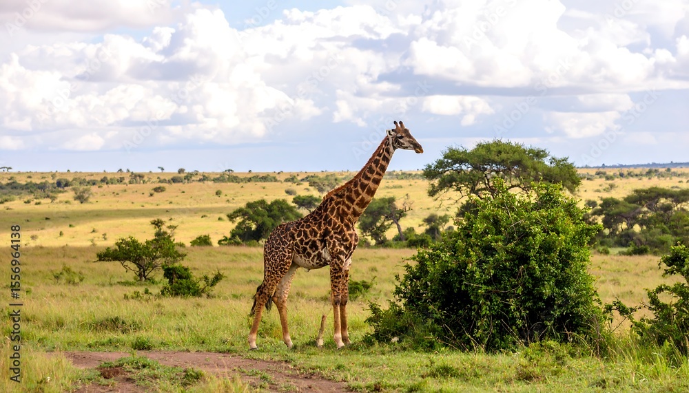 Fototapeta premium Giraffe in African savanna