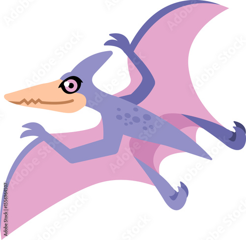 Cartoon Pteranodon Flying Illustration