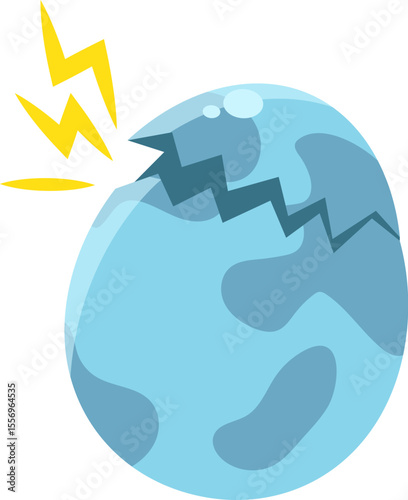 Cracked Blue Egg Illustration