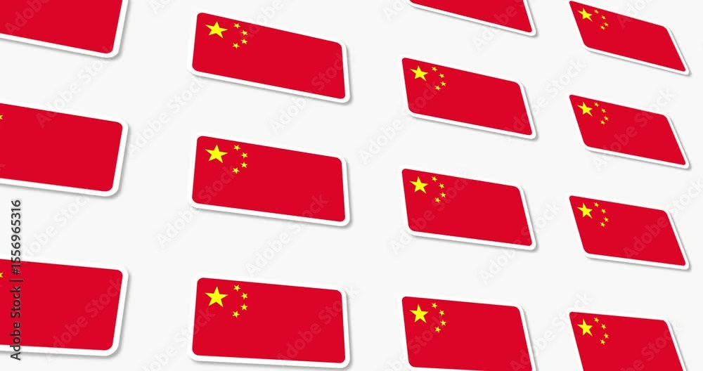Flag of the Republic of China with rounded edges moving horizontally on a black and white background