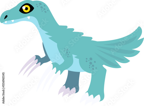 Cartoon Illustration of Therizinosaurus Dinosaur
