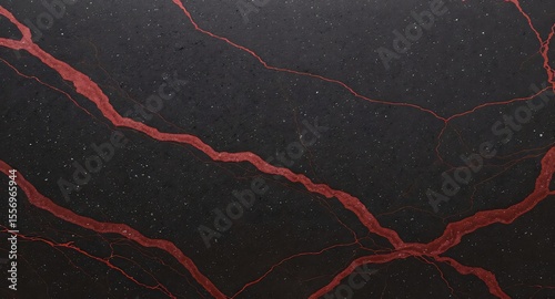 Abstract dark background with textured red veins and subtle white speckles resembling a starry night sky