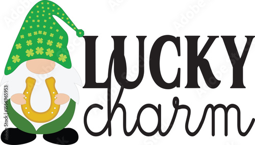 lucky charm, st pantrick’s gnome  sublimation design