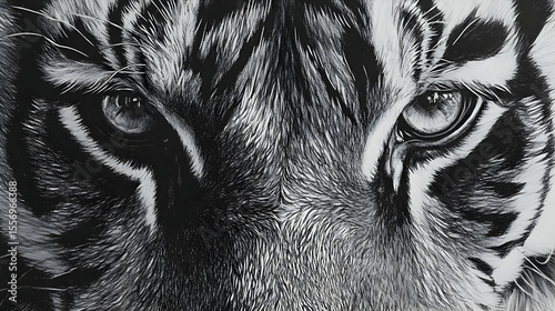 Tiger Eyes Close-Up Sketch