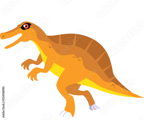 Cartoon Illustration of a Spinosaurus Dinosaur