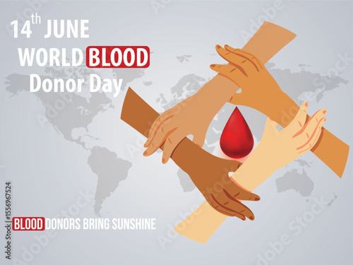 World Blood Donor Day – 14th June
Give blood, give life humanitarian aid, medical treatment, national, blood bag, isolated, volunteer, international, cells, healthy, world blood donor day, template,