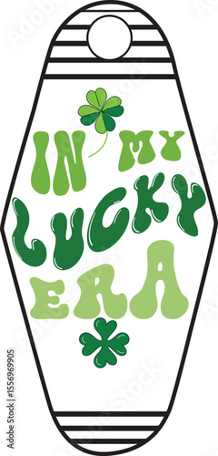 in my lucky era, St Patrick's Day Motel Keychain SVG design