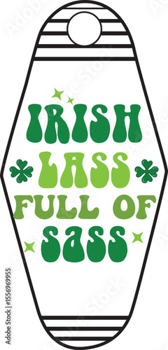 irish lass full of sass, St Patrick's Day Motel Keychain SVG design