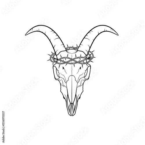 goat skull logo wearing a cro...