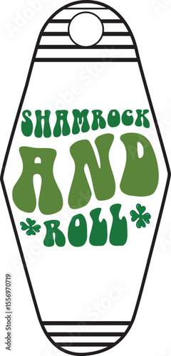 shamrock and roll, St Patrick's Day Motel Keychain SVG design