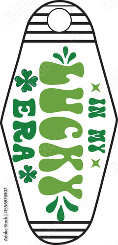 in my lucky era, St Patrick's Day Motel Keychain SVG design
