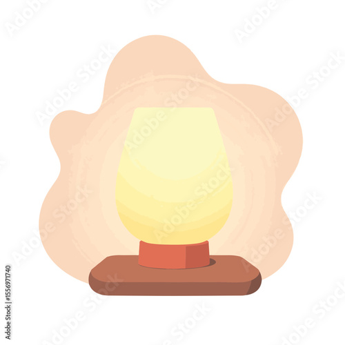 Stylized lamp emitting warm glow in soothing colors, nighttime ambiance