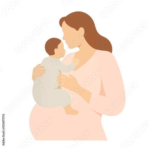 Tender mother cradling baby while nursing, bond of love