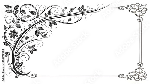 decorative calligraphy frame stylish bordered and white background