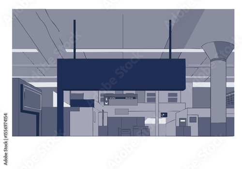 stylized illustration showcases the Plan Luxury Lounge at an airport Clean lines a modern design and a clear composition highlight the lounge's premium atmosphere 