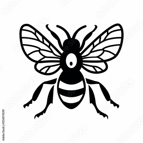 Set of different Pollinator Insects black and white running icon