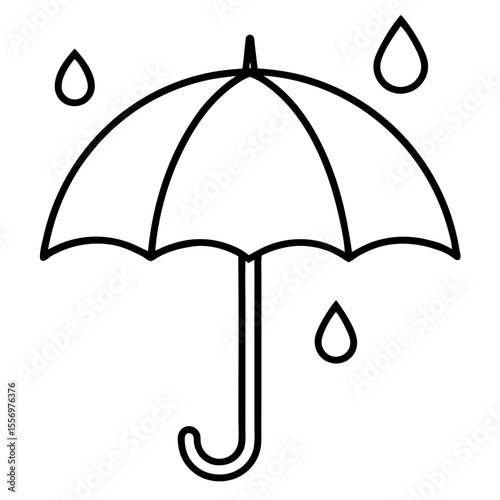 black umbrella isolated on white
