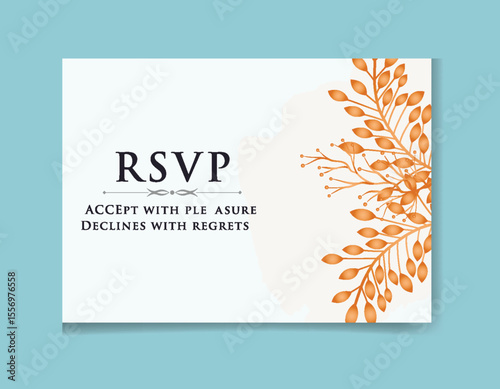 Watercolor Floral Wedding Invitation and RSVP Template Set