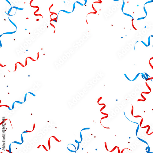 Celebrate Success: Festive Red, White & Blue Confetti Background