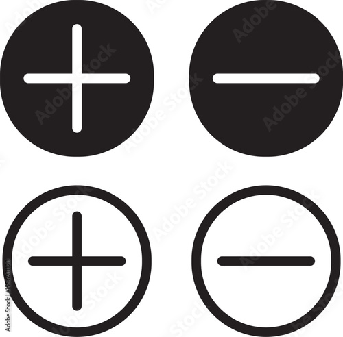 AdobePlus Icons se. Add plus sign and symbol ,Add, plus icon,geometric symbols for math, Zoom icon, Vector illustration.
 Illustrator Artwork