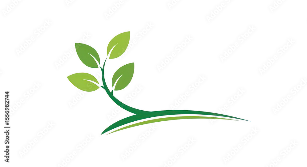 Obraz premium Green Sprout Logo Nature Growth Icon
