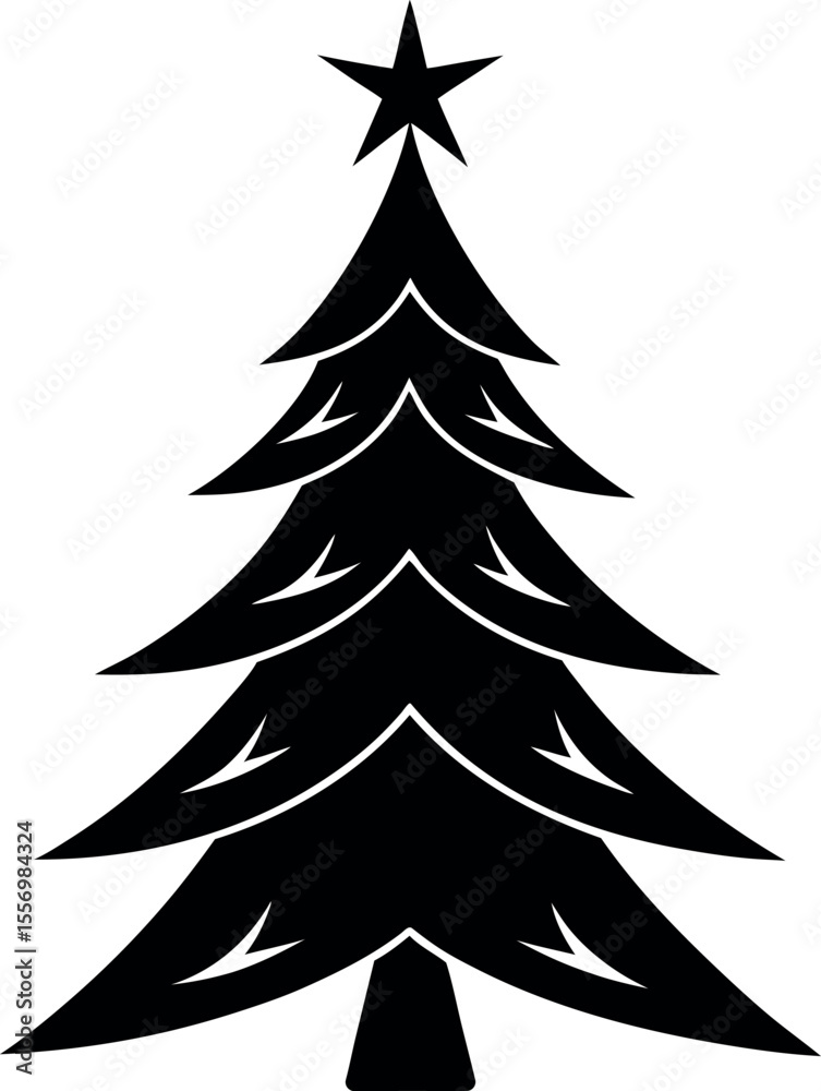 Obraz premium christmas tree vector illustration