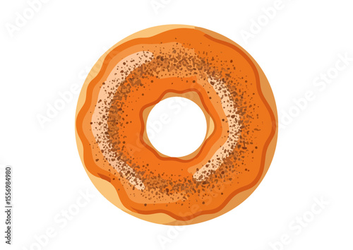 Pumpkin spice donut with glaze and spices