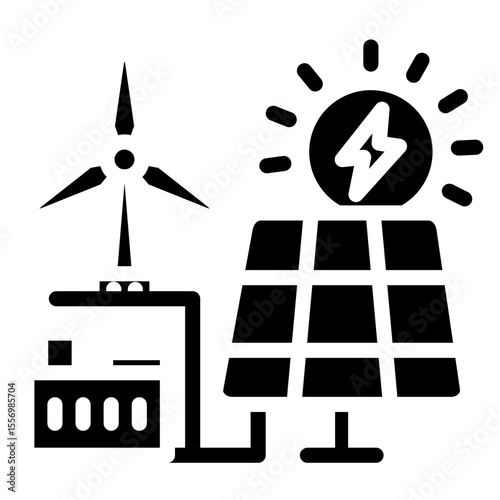 Renewable Energy vector style icon