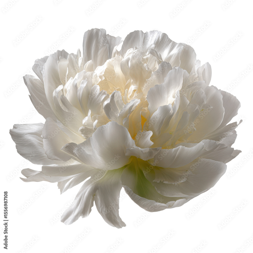 Fototapeta premium Luxurious White Peony Flower Isolated on Transparent Background