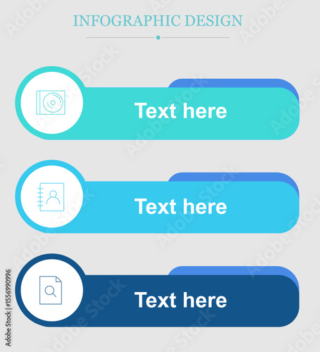 3 Step timeline journey, calendar Flat simple infographics design template. presentation graph. Business concept with 5 options, gantt vector