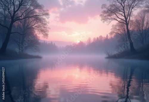 tranquil lake dusk silhouettes calm water reflections peaceful nature evening serenity trees, sunset, sky, clouds, twilight, stillness, vista, park