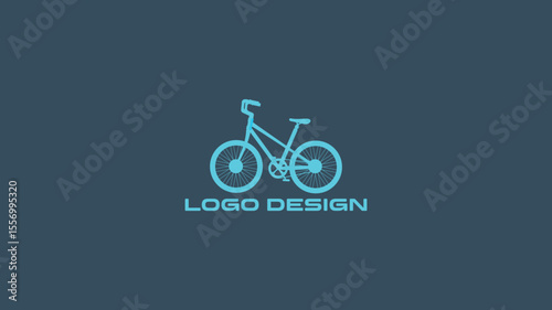 Minimalist bicycle logo design in blue line art, ideal for bike shops, delivery services, cycling brands, or eco-friendly transportation startups