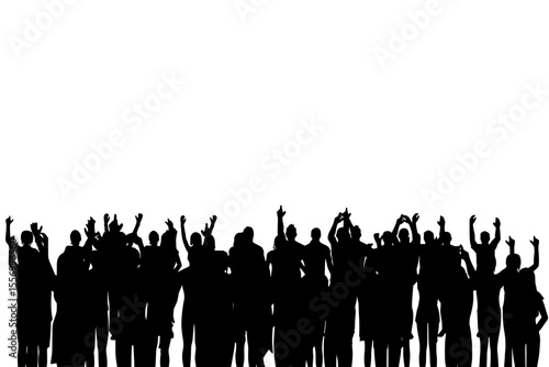 Silhouettes of crowd