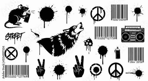 Graffiti Elements Collection Set.
