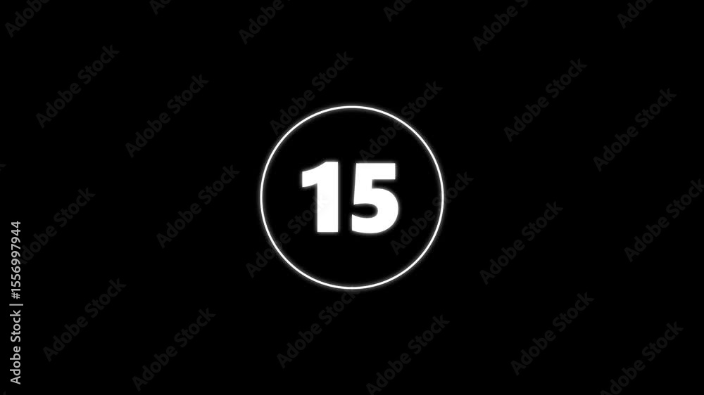 Round circle countdown timer 20 Seconds animation from 20 to 0 seconds, Round circle 20 seconds countdown, Countdown video