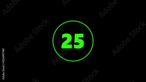 30 seconds circle countdown timer animation from 30 to 0 seconds on transparent background with alpha channel, countdown video